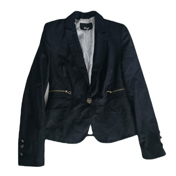 Butik Dayi Women's Black Notch Lapel Single Button Suit Blazer Coat Size 8 - Picture 2 of 11